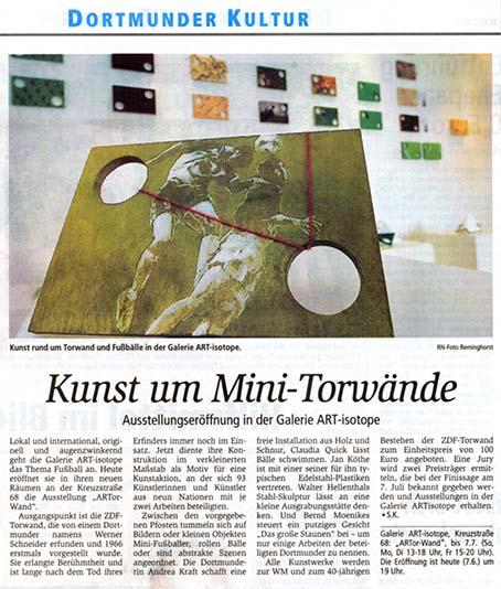 Themenwettbewerb ARTor-Wand · Pressebericht Ruhrnachrichten