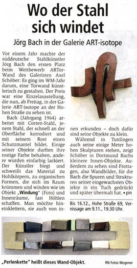 Jörg Bach · Pressebericht RN vom 08.11.2008